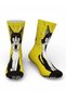 Yellow Women's Cat Patterned Sports Dance and Yoga Knee-Length Socks