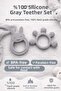 2-Piece Baby Teether Rabbit Model Finger Model Teether