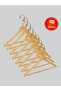 Wooden (Gold Hook Lama) Bar Hanger for Shirts and Trousers, Natural Color, 8 Pieces