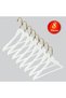 Wooden (Gold Hook Lama) Bar Hanger for Shirts and Trousers, White Color, 8 Pieces