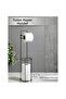 Black Toilet Paper Holder with Stand and Spare Container