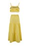 Sarı Dokuma Fırfır Detaylı Maxi Boy Crop 100% Pamuk Plaj Bluz Etek Takım TBESS26AU00010 - 6
