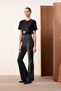 Trendyolmilla Wardrope Essentials Siyah DÖKÜMLÜ Yüksek Bel Orta Esnek Flare Jeans TWOSS26JE00106 - 5