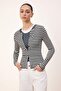 Wardrobe Essentials-Antrasit Regular/Normal Kalıp Uzun Kollu Yumuşak Örme Bluz TWOSS26BZ00245 - 2