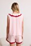 Pembe Fırfırlı Viskon Dokuma Pijama Takımı THMSS26PT00040 - 4