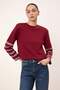 Wardrobe Essentials-Bordo Regular/Normal Kalıp Vatkalı Örme T-Shirt TWOSS26TS00005 - 2