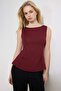 Bordo Peplum Fitted/Vücuda Oturan Örme Bluz TWOSS25BZ00265 - 2
