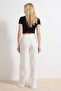 Beyaz  Wide Leg/Geniş Paça Bootcut Dokuma Kumaş Pantolon TWOAW21PL0332 - 4