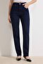 Koyu Mavi Yüksek Bel Az Esnek Straight Düz Kesim Slim Jeans TWOSS26JE00102 - 3