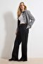 Siyah SOLMAYAN SİYAH Tencel™ Yüksek Bel Uzun Boy Wide Leg Jeans TWOSS26JE00082 - 2