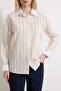 White-Multicolor Striped Textured Shirt TWOSS26GO00060 - 3
