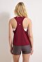 Ekru-Bordo 2'li Micro Kumaş Örme Spor T-Shirt THMSS26TS00001 - 10