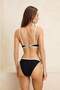 Siyah Renk Bloklu Biyeli Üçgen Aksesuarlı Kaplı Normal Bel Regular Bikini Takımı TBESS26BT00004 - 4