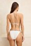 Ekru Renk Bloklu Biyeli Üçgen Normal Bel Kaplı Regular Bikini Takımı TBESS26BT00022 - 4