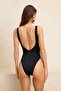Siyah Mesh Detaylı Halter Yaka Kaplı Brazilian Mayo TBESS26MA00028 - 5