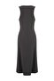 Wardrobe Essentials-Antrasit Renk Bloklu A-Kalıp/Çan Form Havuz Yaka Midi Örme Elbise TWOSS26EL00157 - 6