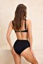 Siyah Yüksek Bel Hipster Basic Bikini Altı TBESS21BA0057 - 6