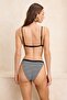 Çizgili Dokulu Üçgen Kaplı Regular Normal Bel Bikini Takımı TBESS24BT00060 - 5