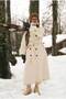 Funnel Neck Long Coat Ecru - 2