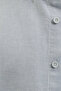 Men's Relax Fit Comfortable Fit Long Sleeve 100% Cotton Buttoned Sports Collar Blue Shirt - 6