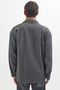 Men's Relax Fit Relax Cut Double Pocket Knitted Black Apache Lapel Shirt - 7