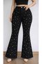 Women'S-Premium Pearl Detailed High Waist L Stretch Fabric Flexible Comfortable Fit İ Flared Ot Pants - 3