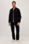 Relax Fit Relaxed Cut Single Pocket Snap Fastener Single Pocket Lapel 4 Season Denim Plain Black Men's Shirt - 4