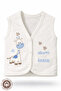 Baby Boy Giraffe Embroidered Organic Cotton 3-6-9 Months 2-Piece Combed Baby Vest - Gray - 3