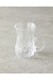 Rose Glass with Handle 6 Pieces 6-Person Tea Cup 100 ml Transparent - 3