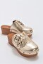 Anea Women's Genuine Leather Clogs Slippers Gold
