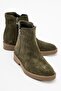 Harben genuine leather women's boots - khaki suede