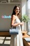 Women's Navy Blue Quilted Mini Shoulder & Hand Bag – Zippered Single Compartment Adjustable Long Strap 22X16X12 - 2