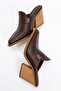 Valmine women's genuine leather western slippers - brown - 8