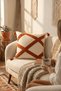 Renli Cross Stitch Punch Embroidered Tassel Throw Pillow Cover Cotton 42X42 cm - 4