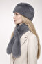Hat and Scarf Gray 2-Piece Set Plush Set - Hat Neck Collar Luxury Soft Winter - 4