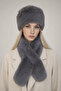Hat and Scarf Gray 2-Piece Set Plush Set - Hat Neck Collar Luxury Soft Winter - 3