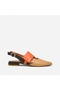 Genuine Leather Brown-Khaki-Orange Low Heel Women's Shoes