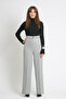 Women's Palazzo Pants High Waist Thin Cut Turquoise Gray Basic Pants Cess-3056 - 4