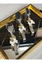 Luxury |   White Gold |   Set of 3 Stainless Steel White Butterfly Decorated Tongs