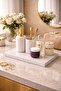 Natural White Marble Tray 15X30 cm |   Bathroom & Kitchen Organizer |   Handmade Marble Presentation Tray - 3
