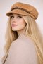 Women's Cap Hat with Chain Detail - Velvet Brim Captain Style - 2