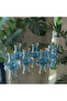13 Piece Blue Luster Gold Gilded Glass Tea Set – Tea Set for 6 People with Sugar Bowl Gift