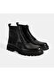 Men's black lace-up leather boot