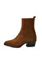 Women's Tan Heeled Suede Boots - 3