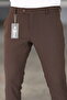 Men's Brown Color Italian Cut Quality Flexible Lycra Fabric Ankle Length Pants - 3