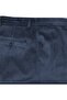Men's Navy Blue Velvet Trousers with Ribbed Classic Cut and Pockets - 4