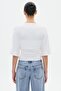 White Gathered Waist Bat Sleeve Open Shoulder Blouse Mg2672 - 4
