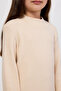 Girl's Turtleneck Soft Textured Long Sleeve Beige T-Shirt - 2