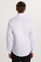 Slim Fit Long Sleeve 100% Cotton Satin Premium Men's White Shirt - 5