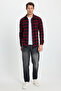 Men's slim fit long sleeve plaid checkered winter woodcutter shirt with pockets - 4